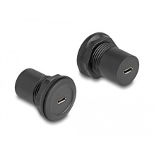 Gniazdo na panel USB 2.0 typ micro-B na USB 2.0 typ micro-B czarne Delock 66743
