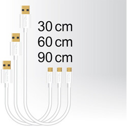 Kabel danych i szybkiego ładowania USB 2.0 typ A męski - USB 2.0 typ micro-B męski zestaw 3 części biały Delock 83679 Kabel danych i szybkiego ładowania USB 2.0 typ A męski - USB 2.0 typ micro-B męski zestaw 3 części biały Delock 83679