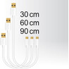 Kabel danych i szybkiego ładowania USB 2.0 typ A męski - USB 2.0 typ micro-B męski zestaw 3 części biały Delock 83679