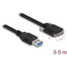 Przewód USB 3.0 typ A - micro-B męsko-męski męski ze śrubkami 50cm Delock 87798