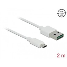 Przewód USB 2.0 typ A na micro-B 2m biały Delock 84808