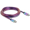 Kabel USB 2.0 USB-C męsko-męski z metalową opalizującą osłoną PD 3.0 60W 2m Delock 81116