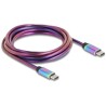 Kabel USB 2.0 USB-C męsko-męski z metalową opalizującą osłoną PD 3.0 60W 2m Delock 81116