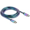 Kabel USB 2.0 USB-C męsko-męski z metalową opalizującą osłoną PD 3.0 60W 2m Delock 81116