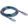 Kabel USB 2.0 USB-C męsko-męski z metalową opalizującą osłoną PD 3.0 60W 2m Delock 81116