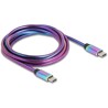 Kabel USB 2.0 USB-C męsko-męski z metalową opalizującą osłoną PD 3.0 60W 2m Delock 81116