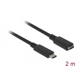 Przedłużacz USB 10Gbps USB-C męsko-żeński 2m 4K PD 60W Delock 85542 Przedłużacz USB 10Gbps USB-C męsko-żeński 2m 4K PD 60W Delock 85542