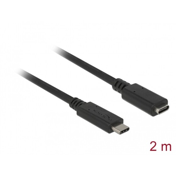 Przedłużacz USB 10Gbps USB-C męsko-żeński 2m 4K PD 60W Delock 85542