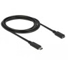 Przedłużacz USB 10Gbps USB-C męsko-żeński 2m 4K PD 60W Delock 85542