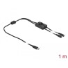 Kabel USB-C męski do 2x DC 5,5 x 2,1mm żeński z przełącznikiem 1m Delock 86800