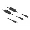 Kabel USB-C męski do 2x DC 5,5 x 2,1mm żeński z przełącznikiem 1m Delock 86800