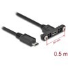 Przewód 2xUSB 2.0 micro-B wtyk żeński do zabudowy panel. wtyk męski 50cm Delock 35108