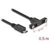 Przewód 2xUSB 2.0 micro-B wtyk żeński do zabudowy panel. wtyk męski 50cm Delock 35108