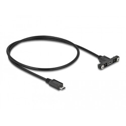 Przewód 2xUSB 2.0 micro-B wtyk żeński do zabudowy panel. wtyk męski 50cm Delock 35108