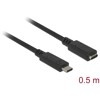 Przedłużacz USB 10Gbps USB-C męsko-żeński 50cm 4K PD 60W Delock 85532