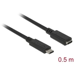 Przedłużacz USB 10Gbps USB-C męsko-żeński 50cm 4K PD 60W Delock 85532