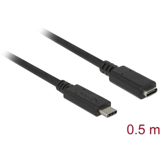 Przedłużacz USB 10Gbps USB-C męsko-żeński 50cm 4K PD 60W Delock 85532