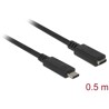 Przedłużacz USB 10Gbps USB-C męsko-żeński 50cm 4K PD 60W Delock 85532