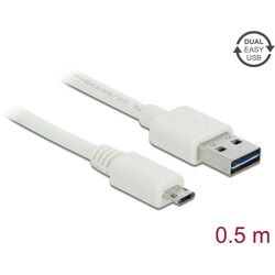 Przewód%20USB%202.0%20typ%20A%20na%20micro-B%2050cm%20biały%20Delock%2084806