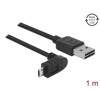 Przewód EASY-USB 2.0 typ A wtyk męski do EASY-USB 2.0 typ micro-B wtyk męski w górę / w dół 1m czarny Delock 83848