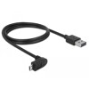 Przewód EASY-USB 2.0 typ A wtyk męski do EASY-USB 2.0 typ micro-B wtyk męski w górę / w dół 1m czarny Delock 83848