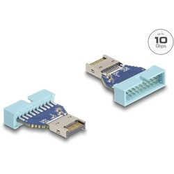 Przejściówka pin header męsko-męska USB 10Gbps na wewnętrzny USB typ-E klucz A Delock 67130
