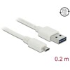 Przewód USB 2.0 typ A na micro-B 20cm biały Delock 84805