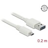 Przewód USB 2.0 typ A na micro-B 20cm biały Delock 84805