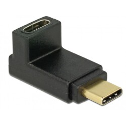 Adapter SuperSpeed USB 10Gbps USB-C port saver męski - żeński kątowy w górę / w dół Delock 65914