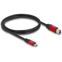 Kabel USB 5Gbps USB-C - USB typ B męsko-męski 1m czerwony metalowy Delock 80612 Kabel USB 5Gbps USB-C - USB typ B męsko-męski 1m czerwony metalowy Delock 80612
