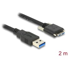 Przewód USB 3.0 typ A męski do USB 3.0 typ micro-B męski ze śrubkami 2m Delock 83598