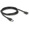 Przewód USB 3.0 typ A męski do USB 3.0 typ micro-B męski ze śrubkami 2m Delock 83598