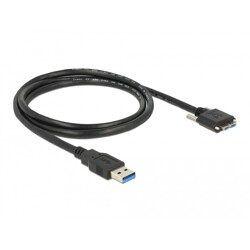 Przewód USB 3.0 typ A męski do USB 3.0 typ micro-B męski ze śrubkami 1m Delock 83597 Przewód USB 3.0 typ A męski do USB 3.0 typ micro-B męski ze śrubkami 1m Delock 83597