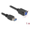 Kabel USB 5Gbps męski USB typ A na żeński USB typ B do instalacji 1m czarny Delock 80485