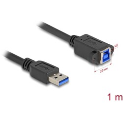 Kabel USB 5Gbps męski USB typ A na żeński USB typ B do instalacji 1m czarny Delock 80485
