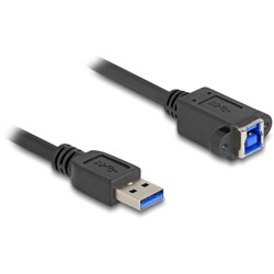 Kabel USB 5Gbps męski USB typ A na żeński USB typ B do instalacji 1m czarny Delock 80485 Kabel USB 5Gbps męski USB typ A na żeński USB typ B do instalacji 1m czarny Delock 80485