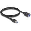 Kabel USB 5Gbps męski USB typ A na żeński USB typ B do instalacji 1m czarny Delock 80485