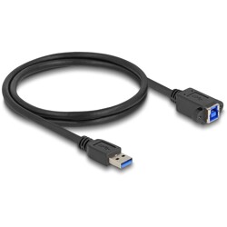Kabel USB 5Gbps męski USB typ A na żeński USB typ B do instalacji 1m czarny Delock 80485 Kabel USB 5Gbps męski USB typ A na żeński USB typ B do instalacji 1m czarny Delock 80485