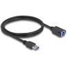 Kabel USB 5Gbps męski USB typ A na żeński USB typ B do instalacji 1m czarny Delock 80485