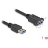 Kabel USB 5Gbps męski USB typ A na żeński USB typ A do instalacji 1m czarny Delock 80486