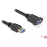 Kabel USB 5Gbps męski USB typ A na żeński USB typ A do instalacji 1m czarny Delock 80486