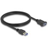 Kabel USB 5Gbps męski USB typ A na żeński USB typ A do instalacji 1m czarny Delock 80486