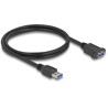 Kabel USB 5Gbps męski USB typ A na żeński USB typ A do instalacji 1m czarny Delock 80486