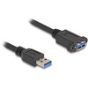Kabel USB 5Gbps męski USB typ A na żeński USB typ A do instalacji 1m czarny Delock 80486