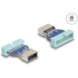 Przejściówka pin header męskie USB 5Gbps na wewnętrzny żeński USB typ-E klucz A Delock 67131