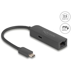 Adapter USB-C do 2,5 Gigabit LAN z Power Delivery 100W Delock 66938