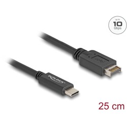 Kabel USB 10Gbps USB typ E klucz A 20-pin. męski na USB-C męski 25cm Delock 85528