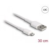 Kabel ładowania USB do iPhone iPad iPod biały 30cm Delock 87866