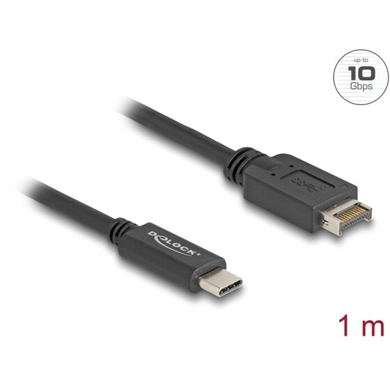 Kabel USB 10Gbps USB typ E klucz A 20-pin. męski na USB-C męski 1m Delock 85530