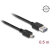 Przewód USB 2.0 typ A na USB 2.0 typ mini-B 50cm czarny Delock 85158
